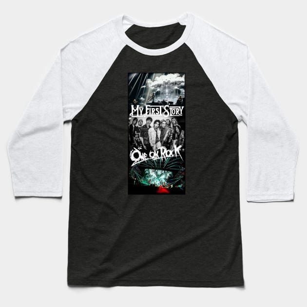 One Ok Rock & My First Story Baseball T-Shirt by Neon Moonlight